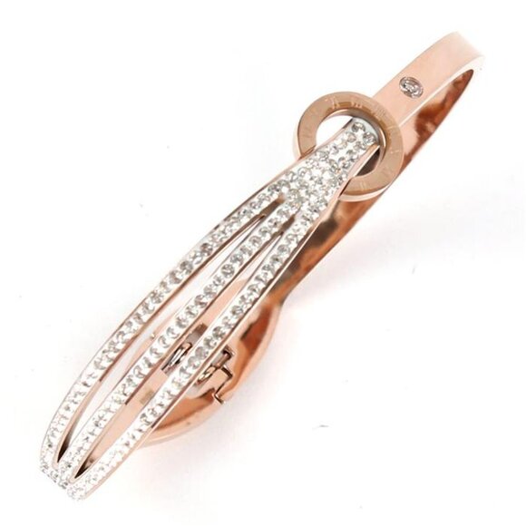 STAINLESS STEEL CZ BANGLE - Picture 2 of 3